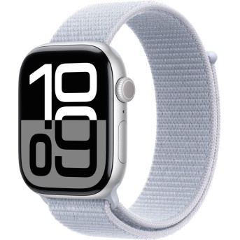 Apple Watch Series 10 GPS 42mm Silver Aluminium Case with Blue Cloud Sport Loop,Model A2997 - Metoo (1)