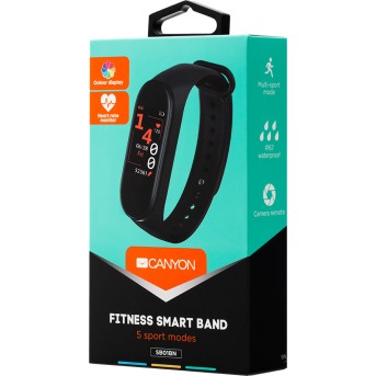 CANYON SB-01 Smart band, colorful 0.96inch LCD, IP67, heart rate monitor, 90mAh, multisport mode, compatibility with iOS and android, Black, host: 47*18*11mm, strap: 245*16mm, 19.8g - Metoo (7)