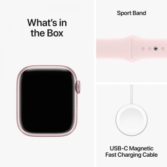 Apple Watch Series 9 GPS 41mm Pink Aluminium Case with Light Pink Sport Band - S/<wbr>M (Demo),Model A2978 - Metoo (17)