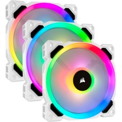 Corsair LL Series, LL120 RGB White, 120mm Dual Light Loop RGB LED PWM Fan, 3 Fan Pack with Lighting Node PRO, EAN:0840006605584