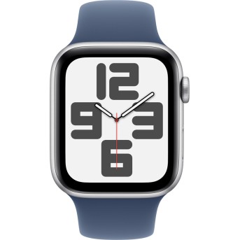 Apple Watch SE 2024 GPS 44mm Silver Aluminium Case with Denim Sport Band - M/<wbr>L,Model A2723 - Metoo (2)