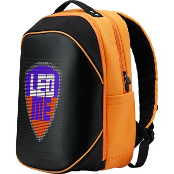 LEDme backpack, animated backpack with LED display, Nylon+TPU material, Dimensions 42*31.5*20cm, LED display 64*64 pixels, orange - Metoo (2)