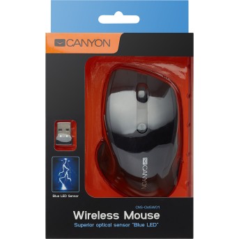 2.4Ghz wireless mouse, optical tracking - blue LED, 6 buttons, DPI 1000/<wbr>1200/<wbr>1600, Black pearl glossy - Metoo (5)