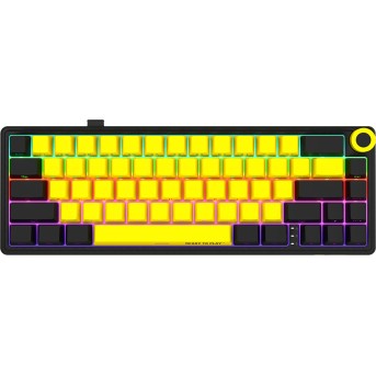 LORGAR KBP70MW, Wireless 65% Mechanical Gaming Keyboard Pro, Black/yellow, EN/RU layout в Metoo.kz - Metoo (1)