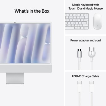 24-inch iMac with Retina 4.5K display: Apple M4 chip with 10‑core CPU and 10‑core GPU, 24GB, 512GB SSD - Silver,Model A3137 в Metoo.kz - Metoo (12)