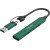 CANYON hub DS-02 4in1 USB-A/C Green в Metoo.kz - Metoo (3)