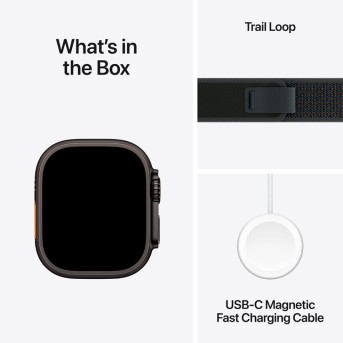 Apple Watch Ultra 2 2024 GPS + Cellular 49mm Black Titanium Case with Black Trail Loop - M/<wbr>L,Model A2986 - Metoo (13)