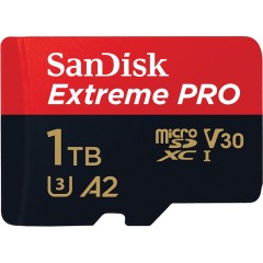 SanDisk Extreme Pro microSDXC 1TB + SD Adapter + Rescue Pro Deluxe 170MB/<wbr>s A2 C10 V30 UHS-I U4