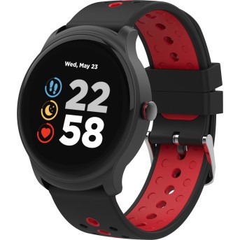 Smart watch, 1.3inches IPS full touch screen, Alloy+plastic body,IP68 waterproof, multi-sport mode with swimming mode, compatibility with iOS and android,Black-Red with extra black belt, Host: 262x43.6x12.5mm, Strap: 240x22mm, 60g - Metoo (2)