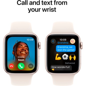 Apple Watch SE 2024 GPS 40mm Starlight Aluminium Case with Starlight Sport Band - S/<wbr>M,Model A2722 - Metoo (8)