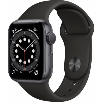 Apple Watch Series 6 GPS, 40mm Space Gray Aluminium Case with Black Sport Band - Regular, Model A2291 - Metoo (9)