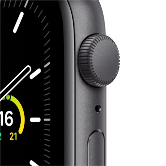 Apple Watch SE GPS, 44mm Space Gray Aluminium Case with Black Sport Band - Regular, Model A2352 - Metoo (2)