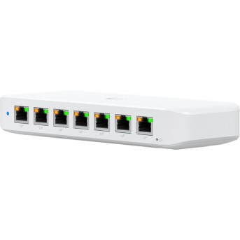 Ubiquiti USW-Ultra-210W-EU compact, Layer 2, 8-port GbE PoE switch with versatile mounting options, 7x GbE PoE+ output ports, GbE port with optional PoE++ input, 202W PoE availability with the included AC power adapter в Metoo.kz - Metoo (2)