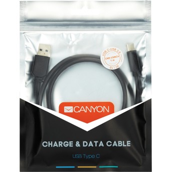 CANYON Type C USB 3.0 standard cable, Power & Data output, 5V 3A, OD 4.5mm, PVC Jacket, 1m, black, 0.039kg - Metoo (2)