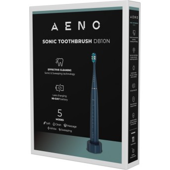 Wireless Tooth Brush, Navy Blue, 3 Brush Heads, 1400mAh, Function: Soft, Clean, Massage, White, Sweep в Metoo.kz - Metoo (8)