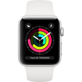 AppleWatch Series3 GPS, 38mm Silver Aluminium Case with White Sport Band, Model A1858 - Metoo (2)