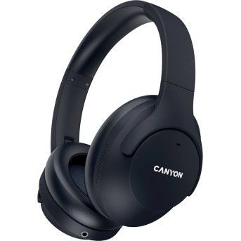 CANYON OnRiff 10, Canyon Bluetooth headset,with microphone,with Active Noise Cancellation function, BT V5.3 AC7006, battery 300mAh, Type-C charging plug, PU material, size:175*200*84mm, charging cable 80cm and audio cable 150cm, Black, weight:253g - Metoo (1)