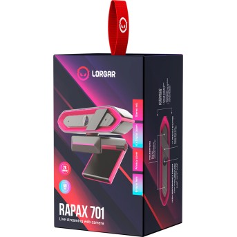 LORGAR Rapax 701, Streaming Camera,2K 1080P/<wbr>60fps, 1/<wbr>3'',4Mega CMOS Image Sensor, Auto Focus, Built-in high sensivity low noise cancelling Microphone,Pink coating color, USB 2.0 Type C , L=2000mm, size: 105x46.8x62.5mm, Weight: 108g - Metoo (6)