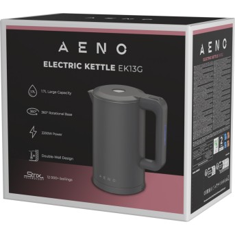 Electric Kettle, gray, 220-240V, 1850-2200W, 1.7L, strix controller в Metoo.kz - Metoo (10)