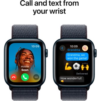 Apple Watch SE 2024 GPS 40mm Midnight Aluminium Case with Ink Sport Loop,Model A2722 - Metoo (8)