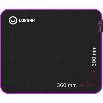 Lorgar Main 313, Gaming mouse pad, High-speed surface, Purple anti-slip rubber base, size: 360mm x 300mm x 3mm, weight 0.195kg - Metoo (1)