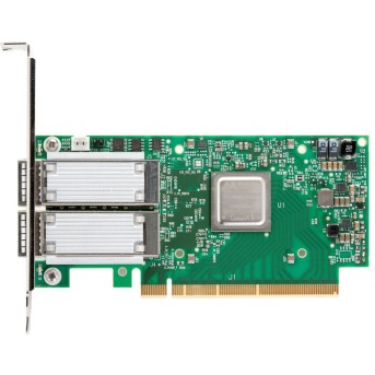 Адаптер MCX556A-ECAT ConnectX-5 VPI adapter card, EDR IB (100Gb/<wbr>s) and 100GbE, dual-port QSFP28, PCIe3.0 x16, tall bracket, ROHS R6 - Metoo (1)