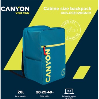 CANYON cabin size backpack for 15.6" laptop, polyester ,dark green - Metoo (9)