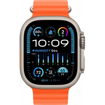 Apple Watch Ultra 2 GPS + Cellular, 49mm Titanium Case with Orange Ocean Band,Model A2986 - Metoo (9)