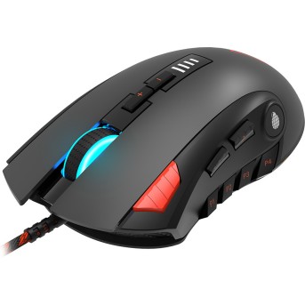 CANYON,Gaming Mouse with 12 programmable buttons, Sunplus 6662 optical sensor, 6 levels of DPI and up to 5000, 10 million times key life, 1.8m Braided cable, UPE feet and colorful RGB lights, Black, size:124x79x43.5mm, 148g - Metoo (3)