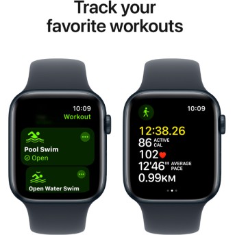 Apple Watch SE 2024 GPS 40mm Midnight Aluminium Case with Midnight Sport Band - S/<wbr>M,Model A2722 - Metoo (10)