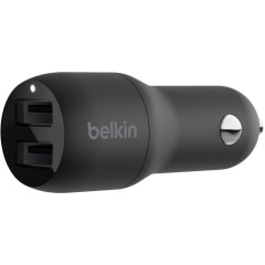 BELKIN Dual USB-A Car Charger, 12W X2, BLK..
