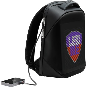 LEDme backpack, animated backpack with LED display, Polyester+TPU material, Dimensions 42*31.5*15cm, LED display 64*64 pixels, black - Metoo (7)