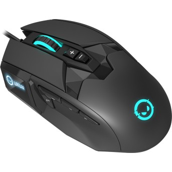 LORGAR Stricter 579, gaming mouse, 9 programmable buttons, Pixart PMW3336 sensor, DPI up to 12 000, 50 million clicks buttons lifespan, 2 switches, built-in display, 1.8m USB soft silicone cable, Matt UV coating with glossy parts and RGB lights with 4 LED - Metoo (2)