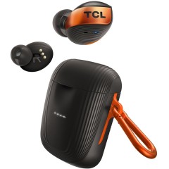 TCL In-Ear True Wireless Bluetooth Headset, Frequency of response 10-22K, Sensitivity 100 dB, Driver Size 6mm, Impedence 14 Ohm, Max power 20mW, Wireless Charging, Playtime 6.5h/<wbr>33h, IPX5, Bluetooth 5.0, A2DP, AVRCP, HFP,HSP, USB-C, Color Copper Dust