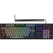 LORGAR Azar 514, Wired mechanical gaming keyboard, RGB backlight, 1680000 colour variations, 18 modes, keys number: 104, 50M clicks, linear dream switches, spring cable up to 3.4m, ABS plastic+metal, magnetic cover, 450*136*39mm, 1.17kg, black, EN+RU layo