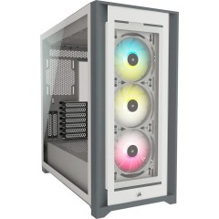 Corsair iCUE 5000X RGB Tempered Glass Mid-Tower Smart Case, White, EAN:0840006627531