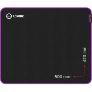 Lorgar Main 315, Gaming mouse pad, High-speed surface, Purple anti-slip rubber base, size: 500mm x 420mm x 3mm, weight 0.39kg