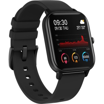 Smart watch, 1.3inches TFT full touch screen, Zinic+plastic body, IP67 waterproof, multi-sport mode, compatibility with iOS and android, black body with black silicon belt, Host: 43*37*9mm, Strap: 230x20mm, 45g - Metoo (3)