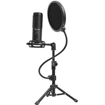 LORGAR Gaming Microphones, Black, USB condenser microphone with tripod stand, pop filter, including 1 microphone, 1 Height metal tripod, 1 plastic shock mount, 1 windscreen cap, 1,2m metel type-C USB cable, 1 pop filter, 154.6x56.1mm - Metoo (4)