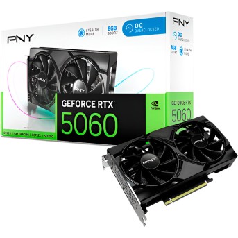 PNY Video Card NVidia GeForce RTX 5060 8GB Overclocked Dual Fan DLSS 4 в Metoo.kz - Metoo (1)