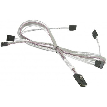 Supermicro Internal MiniSAS SFF-8087 to 4 SATA 76/<wbr>66/<wbr>54/<wbr>45cm with Sideband 66cm Cable - Metoo (1)