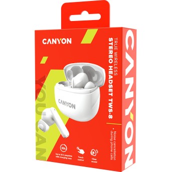 CANYON headset TWS-8 ENC White в Metoo.kz - Metoo (5)
