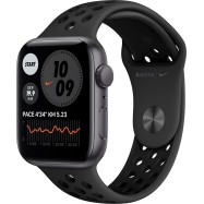 Apple Watch Nike SE GPS, 44mm Space Gray Aluminium Case with Anthracite/Black Nike Sport Band - Regular, Model A2352