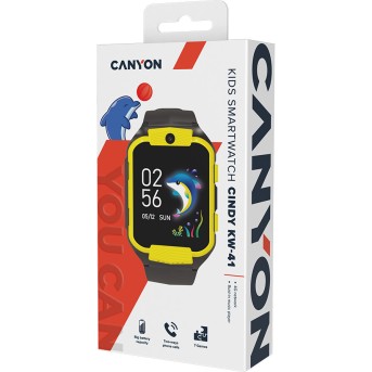 CANYON Cindy KW-41, 1.69''IPS colorful screen 240*280, ASR3603C, Nano SIM card, 192+128MB, GSM(B3/<wbr>B8), LTE(B1.2.3.5.7.8.20) 680mAh battery, built in TF card: 512MB, Yellow, host: 53.3*42.3*14.5mm strap: 230*20mm, 36g - Metoo (8)