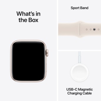 Apple Watch SE 2024 GPS 40mm Starlight Aluminium Case with Starlight Sport Band - S/<wbr>M,Model A2722 - Metoo (11)