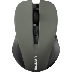 CNE-CMSW1G CANYON мышь, цвет - серый, беспроводная 2.4 Гц, DPI 800/<wbr>1000/<wbr>1200 DPI, 3 кнопки и колесо прокрутки, прорезиненное покрытие