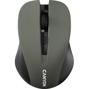CNE-CMSW1G CANYON мышь, цвет - серый, беспроводная 2.4 Гц, DPI 800/<wbr>1000/<wbr>1200 DPI, 3 кнопки и колесо прокрутки, прорезиненное покрытие - Metoo (1)