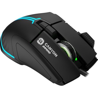 CANYON Fortnax GM-636, 9keys Gaming wired mouse,Sunplus 6662, DPI up to 20000, Huano 5million switch, RGB lighting effects, 1.65M braided cable, ABS material. size: 113*83*45mm, weight: 102g, Black - Metoo (4)