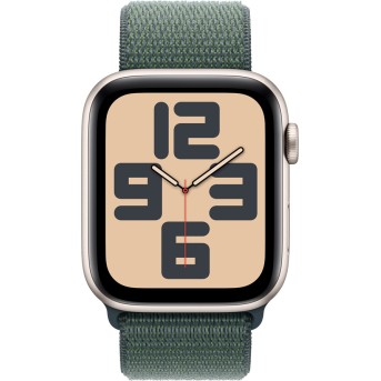 Apple Watch SE 2024 GPS 40mm Starlight Aluminium Case with Lake Green Sport Loop,Model A2722 - Metoo (2)