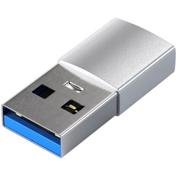 Адаптер с USB-C на USB SATECHI Type-A to Type-C Адаптер (USB Тип A (Папа) - USB Тип C (Мама), USB 3.0) Серебристый - Metoo (2)